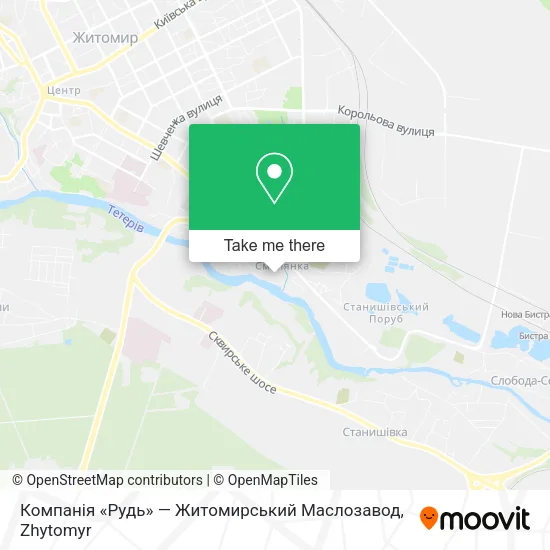 Карта Компанія «Рудь» — Житомирський Маслозавод