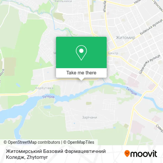 Карта Житомирський Базовий Фармацевтичний Коледж
