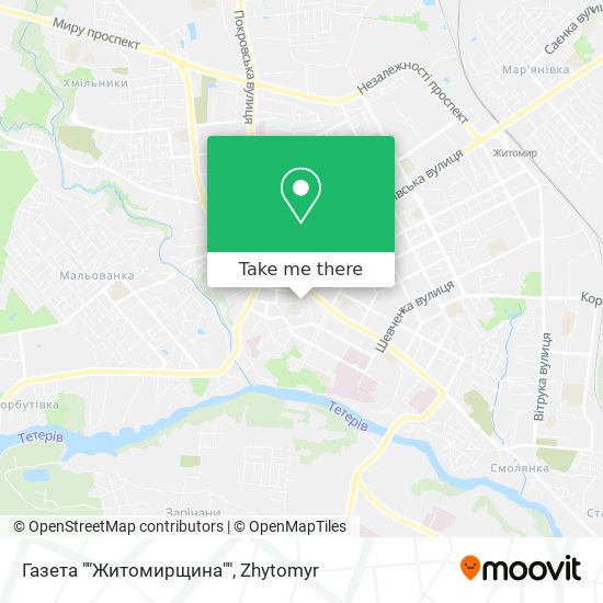 Газета ""Житомирщина"" map