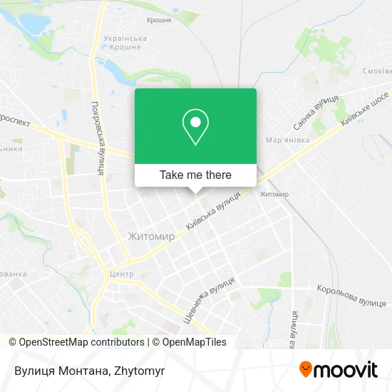 Карта Вулиця Монтана