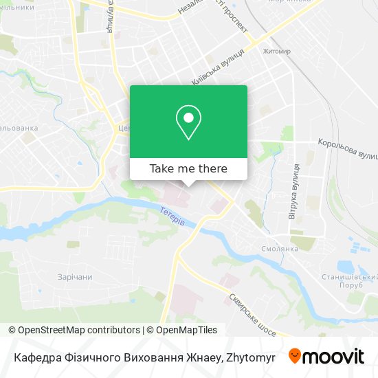 Карта Кафедра Фізичного Виховання Жнаеу