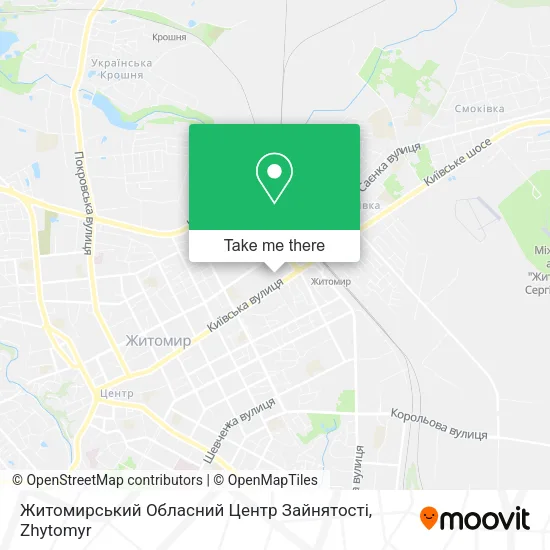 Карта Житомирський Обласний Центр Зайнятості