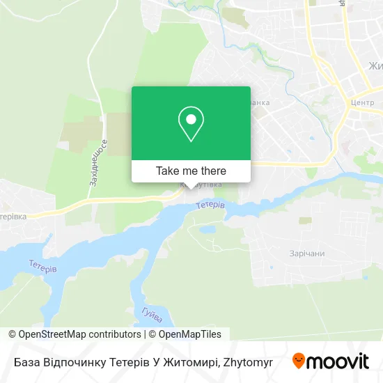 Карта База Відпочинку Тетерів У Житомирі