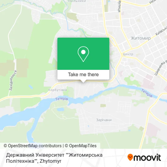 Карта Державний Університет ""Житомирська Політехніка""