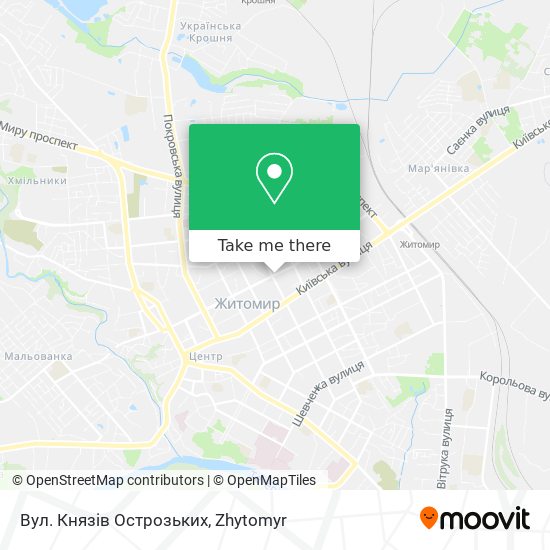 Вул. Князів Острозьких map