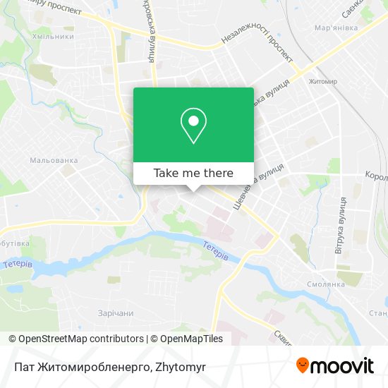 Пат Житомиробленерго map