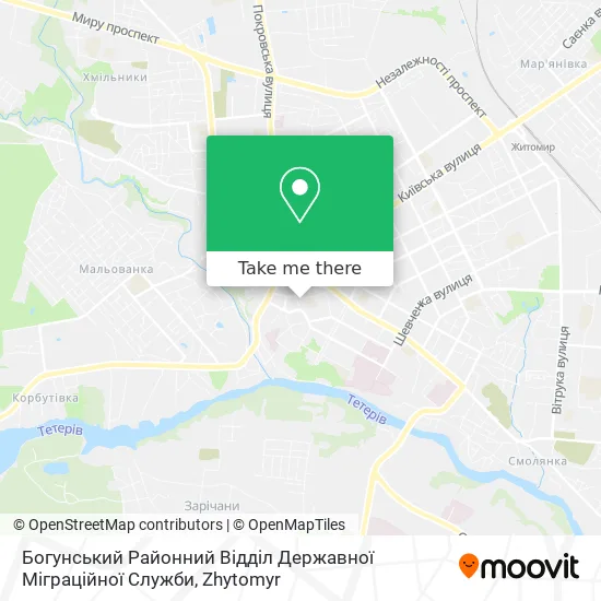 Карта Богунський Районний Відділ Державної Міграційної Служби