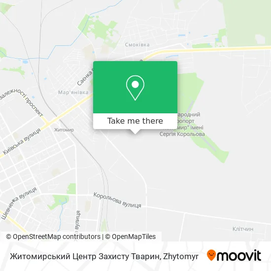 Карта Житомирський Центр Захисту Тварин