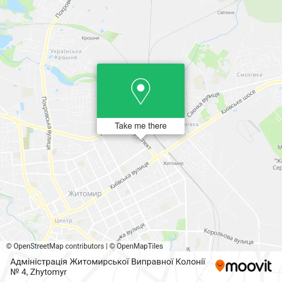 Карта Адміністрація Житомирської Виправної Колонії № 4