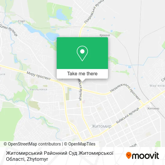Карта Житомирський Районний Суд Житомирської Області