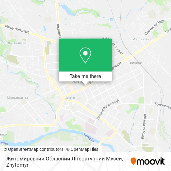 Карта Житомирський Обласний Літературний Музей