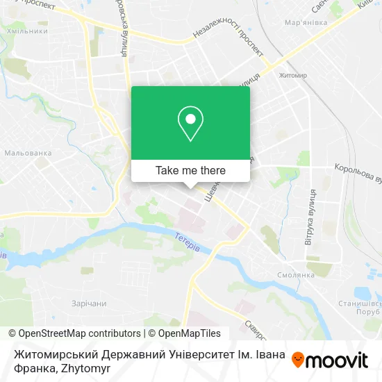 Карта Житомирський Державний Університет Ім. Івана Франка