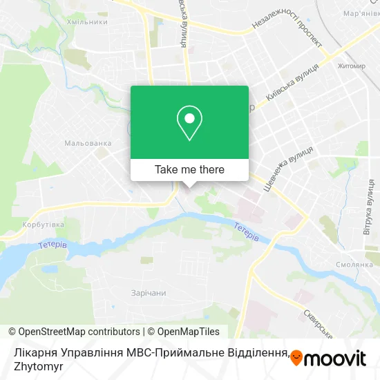Карта Лікарня Управління МВС-Приймальне Відділення