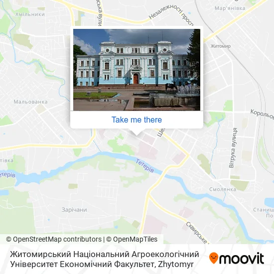 Карта Житомирський Національний Агроекологічний Університет Економічний Факультет