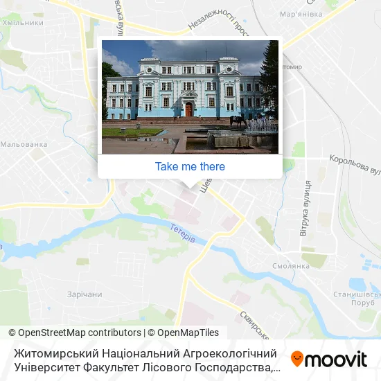 Карта Житомирський Національний Агроекологічний Університет Факультет Лісового Господарства