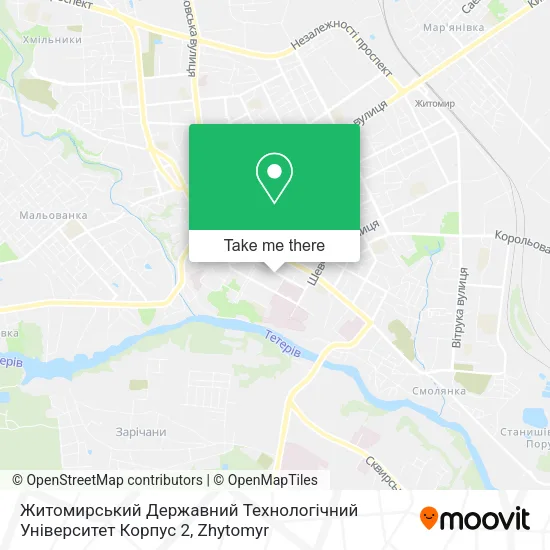 Карта Житомирський Державний Технологічний Університет Корпус 2