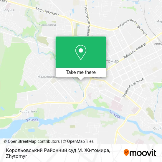 Карта Корольовський Районний суд М. Житомира