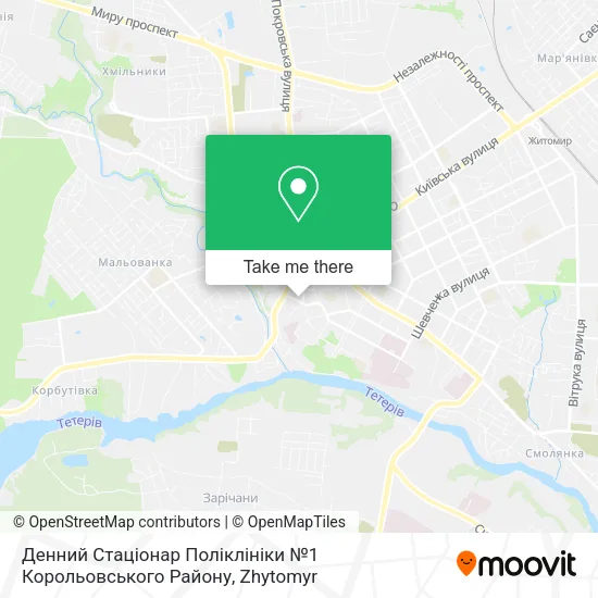 Карта Денний Стаціонар Поліклініки №1 Корольовського Району