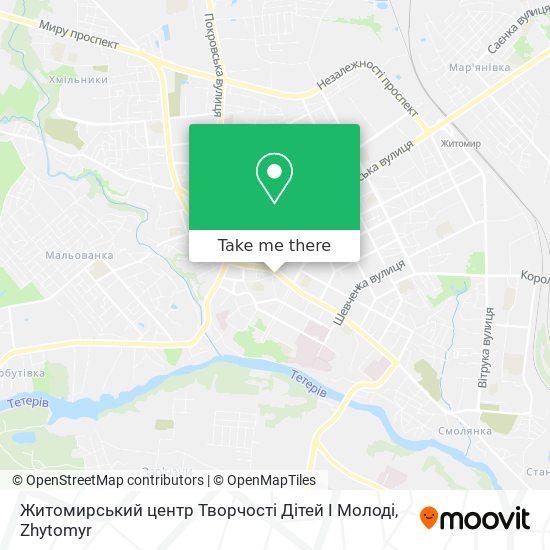 Житомирський центр Творчості Дітей І Молоді map