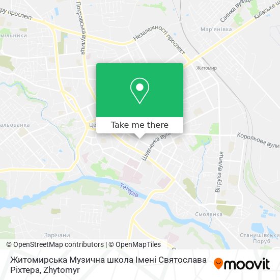 Карта Житомирська Музична школа Імені Святослава Ріхтера