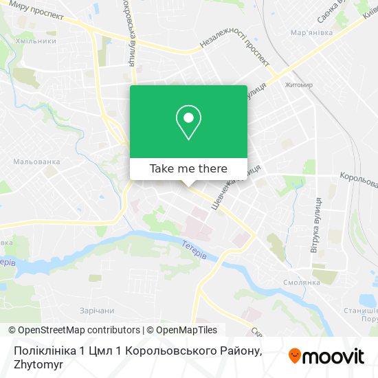 Поліклініка 1 Цмл 1 Корольовського Району map