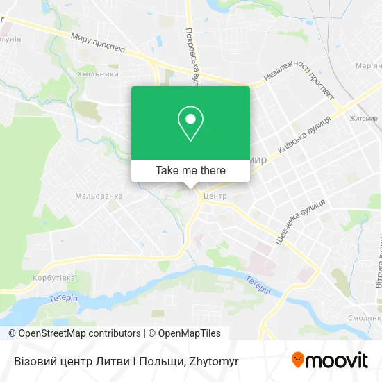 Карта Візовий центр Литви І Польщи