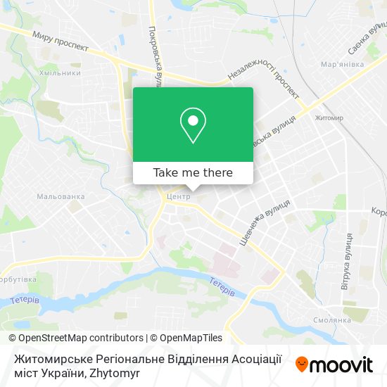 Житомирське Регіональне Відділення Асоціації міст України map