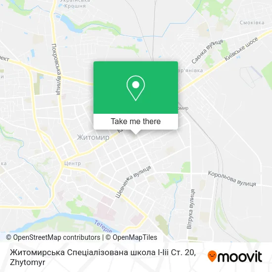 Карта Житомирська Спеціалізована школа І-Ііі Ст. 20