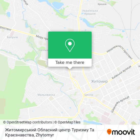 Житомирський Обласний центр Туризму Та Краєзнавства map