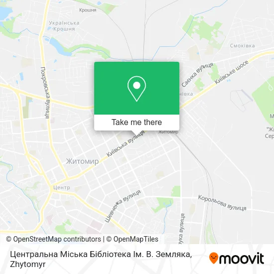Карта Центральна Міська Бібліотека Ім. В. Земляка