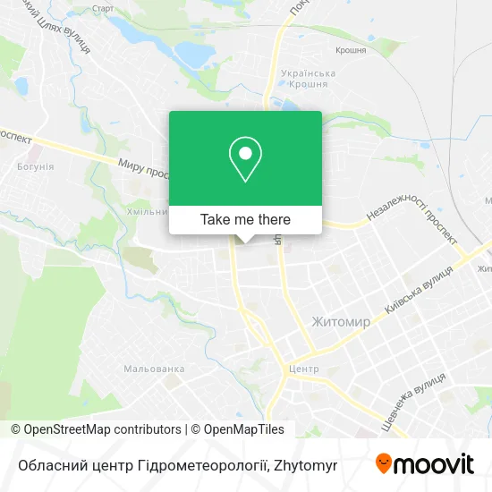 Карта Обласний центр Гідрометеорології