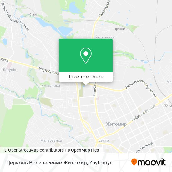 Церковь Воскресение Житомир map