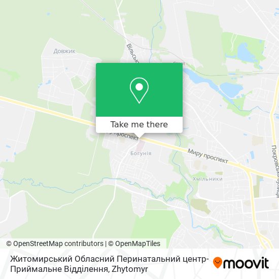 Житомирський Обласний Перинатальний центр-Приймальне Відділення map