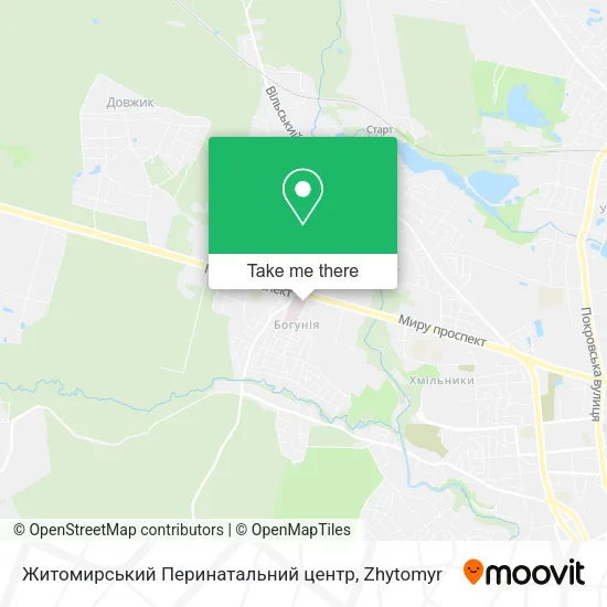 Карта Житомирський Перинатальний центр