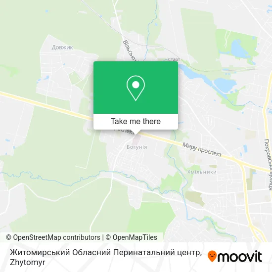 Карта Житомирський Обласний Перинатальний центр