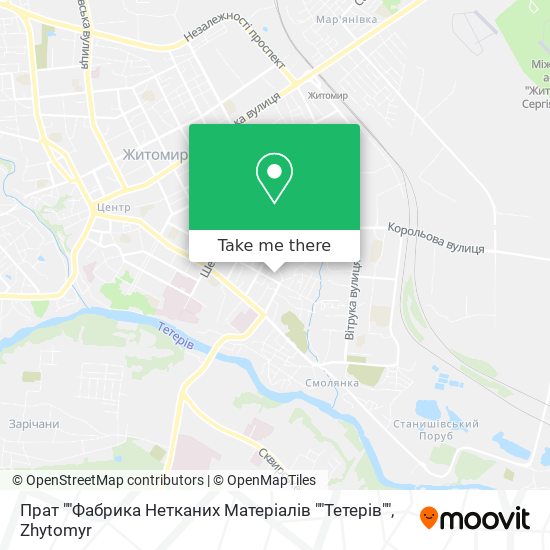 Прат ""Фабрика Нетканих Матеріалів ""Тетерів"" map