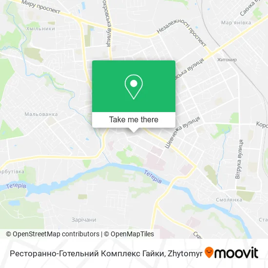 Карта Ресторанно-Готельний Комплекс Гайки