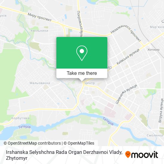 Irshanska Selyshchna Rada Organ Derzhavnoi Vlady map