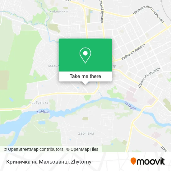 Карта Криничка на Мальованці