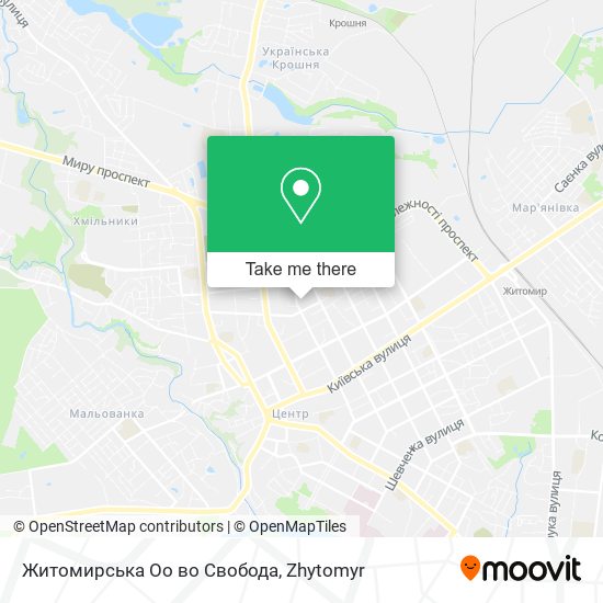 Житомирська Оо во Свобода map