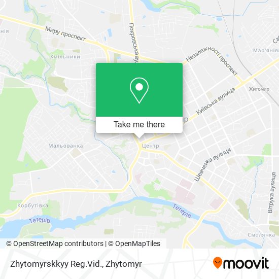 Карта Zhytomyrskkyy Reg.Vid.