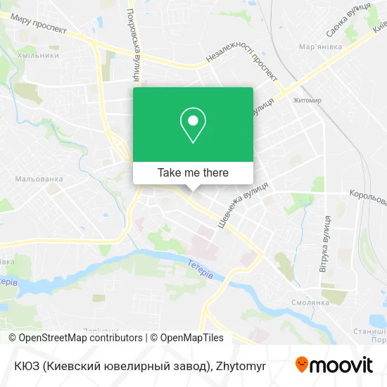 Карта КЮЗ (Киевский ювелирный завод)