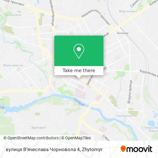 Карта вулиця В'ячеслава Чорновола 4