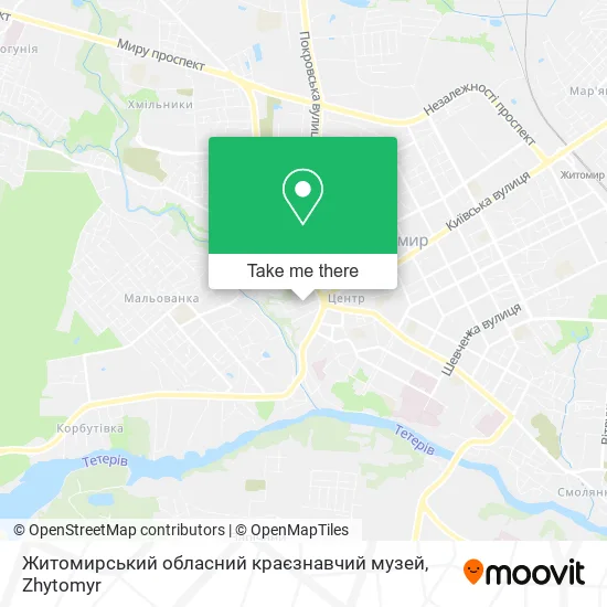 Карта Житомирський обласний краєзнавчий музей