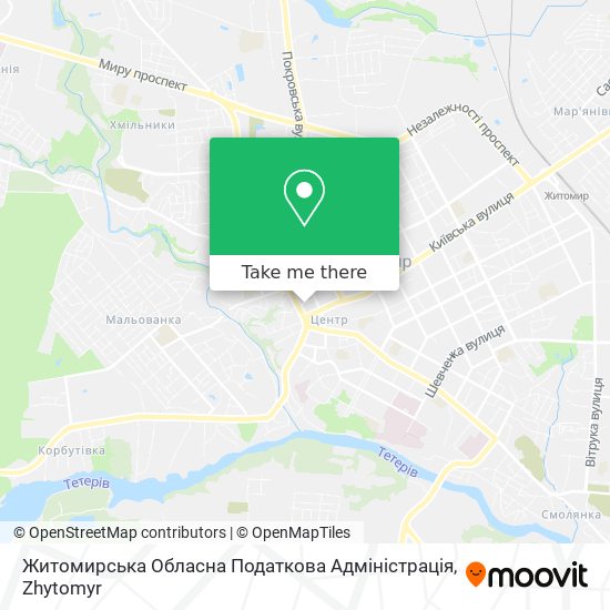 Житомирська Обласна Податкова Адміністрація map