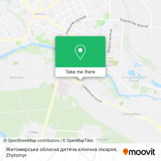 Карта Житомирська обласна дитяча клінічна лікарня