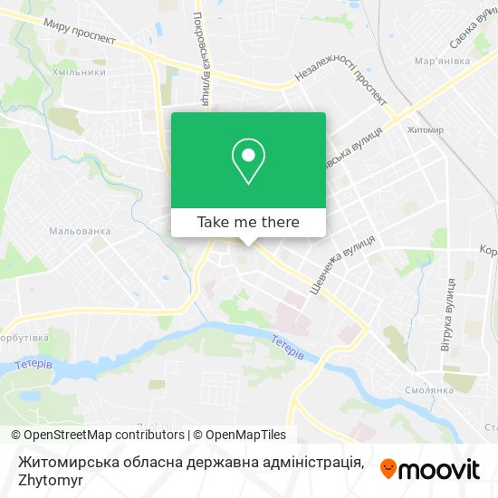 Житомирська обласна державна адміністрація map