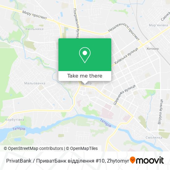 Карта PrivatBank / ПриватБанк відділення #10