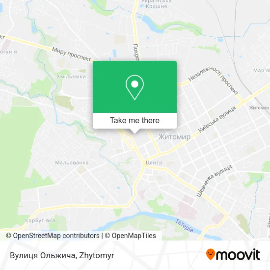 Карта Вулиця Ольжича