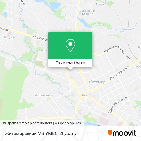 Житомирський МВ УМВС map